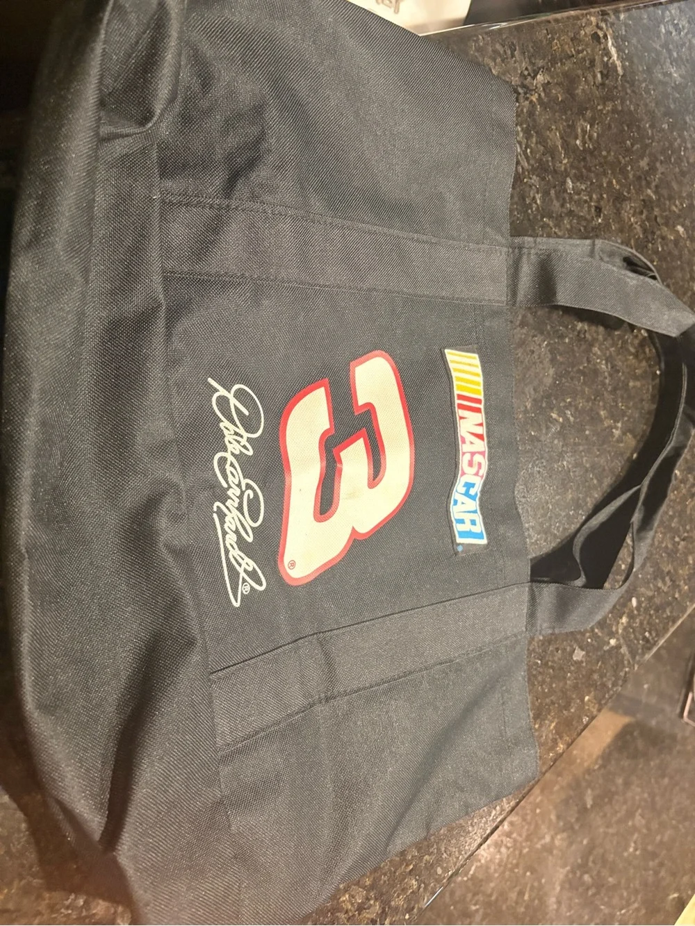 NASCAR Black Tote Bag with Red Number 3 Accent